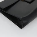 CELINE Pouch Leather Black Gold Auth BA2446-14