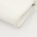 CELINE Shoulder Bag Leather White Gold Auth BA2447-16
