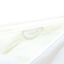 CELINE Shoulder Bag Leather White Gold Auth BA2447-18