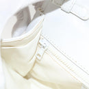 CELINE Shoulder Bag Leather White Gold Auth BA2447-21