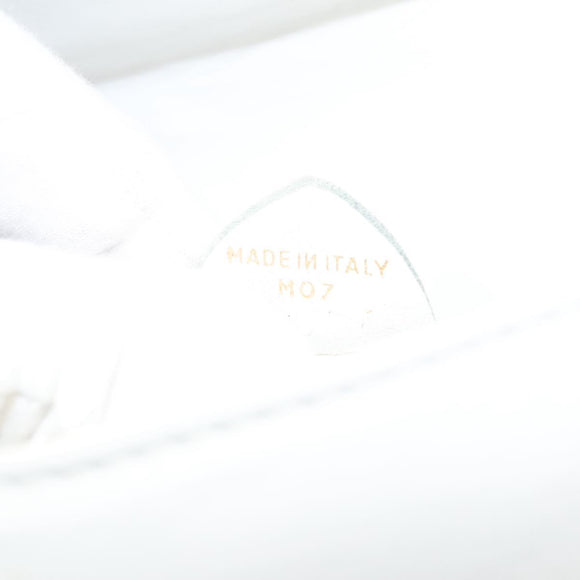 CELINE Shoulder Bag Leather White Gold Auth BA2447