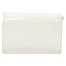 CELINE Shoulder Bag Leather White Gold Auth BA2447-2
