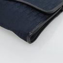 Christian Dior Trotter Canvas Shoulder Bag Navy Gold Auth BA2448-9
