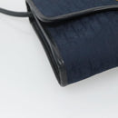 Christian Dior Trotter Canvas Shoulder Bag Navy Gold Auth BA2448-14