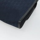 Christian Dior Trotter Canvas Shoulder Bag Navy Gold Auth BA2448-15