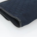 Christian Dior Trotter Canvas Shoulder Bag Navy Gold Auth BA2448-16