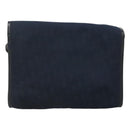 Christian Dior Trotter Canvas Shoulder Bag Navy Gold Auth BA2448-2