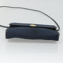 Christian Dior Trotter Canvas Shoulder Bag Navy Gold Auth BA2448-5