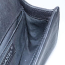 CHANEL Chain Matelasse Boy Chanel Shoulder Bag Lamb Skin Black CC Auth BA244S-20