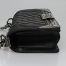 CHANEL Chain Matelasse Boy Chanel Shoulder Bag Lamb Skin Black CC Auth BA244S-5