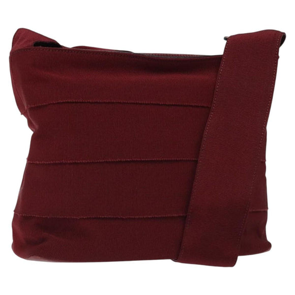 Salvatore Ferragamo Vala Shoulder Bag Canvas Red Gold Auth BA2450