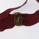 Salvatore Ferragamo Vala Shoulder Bag Canvas Red Gold Auth BA2450-18