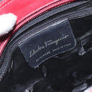 Salvatore Ferragamo Vala Shoulder Bag Canvas Red Gold Auth BA2450-12