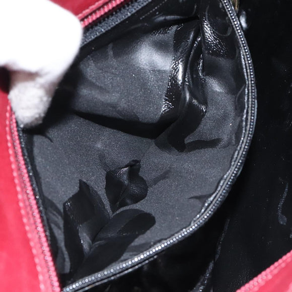 Salvatore Ferragamo Vala Shoulder Bag Canvas Red Gold Auth BA2450