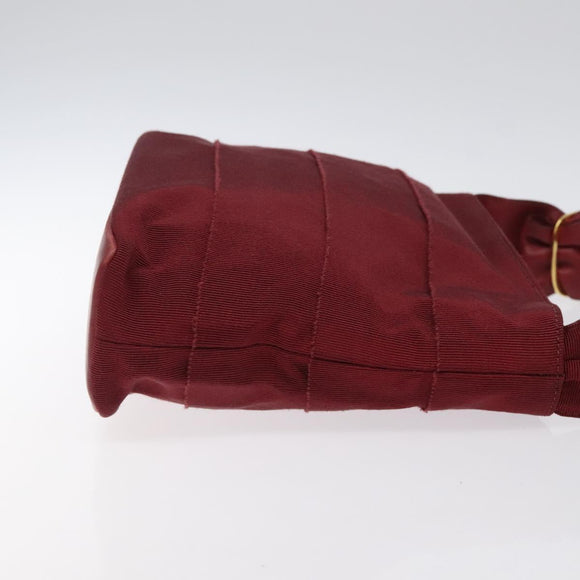 Salvatore Ferragamo Vala Shoulder Bag Canvas Red Gold Auth BA2450