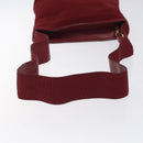 Salvatore Ferragamo Vala Shoulder Bag Canvas Red Gold Auth BA2450-7