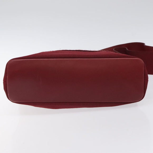 Salvatore Ferragamo Vala Shoulder Bag Canvas Red Gold Auth BA2450