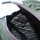 PRADA Shoulder Bag Nylon Khaki Silver Auth BA2451-21