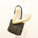 PRADA Shoulder Bag Nylon Khaki Silver Auth BA2451-23