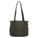 PRADA Shoulder Bag Nylon Khaki Silver Auth BA2451-2