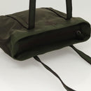 PRADA Shoulder Bag Nylon Khaki Silver Auth BA2451-6