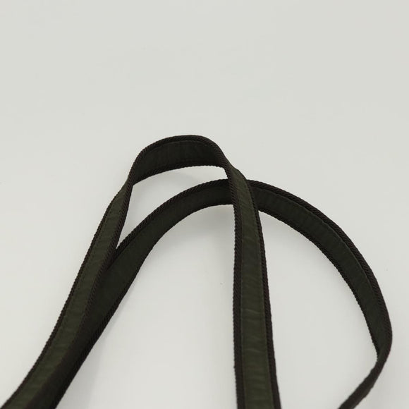 PRADA Shoulder Bag Nylon Khaki Silver Auth BA2451