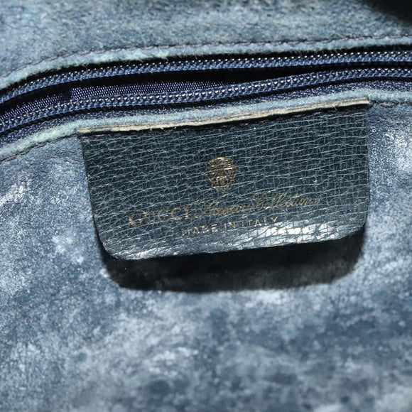 GUCCI GG Supreme Sherry Line Boston Bag PVC Navy Gold Red 40 02 006 Auth BA2453