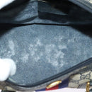 GUCCI GG Supreme Sherry Line Boston Bag PVC Navy Gold Red 40 02 006 Auth BA2453-10