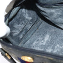 GUCCI GG Supreme Sherry Line Boston Bag PVC Navy Gold Red 40 02 006 Auth BA2453-20