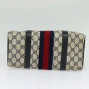 GUCCI GG Supreme Sherry Line Boston Bag PVC Navy Gold Red 40 02 006 Auth BA2453-5