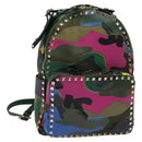 VALENTINO Studs Backpack Leather Camouflage Auth BA2454-1