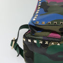 VALENTINO Studs Backpack Leather Camouflage Auth BA2454-9