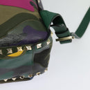VALENTINO Studs Backpack Leather Camouflage Auth BA2454-16
