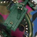 VALENTINO Studs Backpack Leather Camouflage Auth BA2454-10