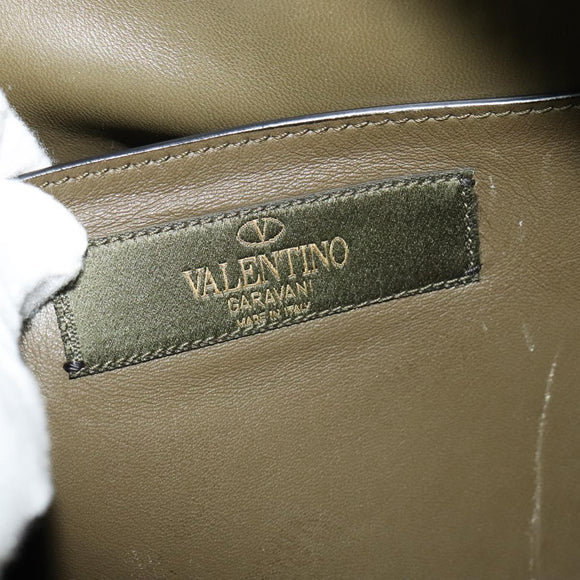 VALENTINO Studs Backpack Leather Camouflage Auth BA2454