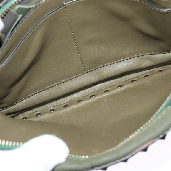 VALENTINO Studs Backpack Leather Camouflage Auth BA2454