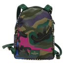 VALENTINO Studs Backpack Leather Camouflage Auth BA2454-2