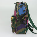 VALENTINO Studs Backpack Leather Camouflage Auth BA2454-3