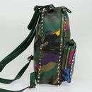 VALENTINO Studs Backpack Leather Camouflage Auth BA2454-4
