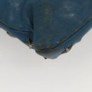 Jimmy Choo Studs Clutch Bag Leather Blue Silver Auth BA2456-15