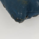 Jimmy Choo Studs Clutch Bag Leather Blue Silver Auth BA2456-16