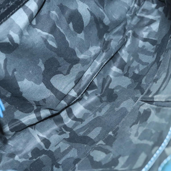 Jimmy Choo Studs Clutch Bag Leather Blue Silver Auth BA2456