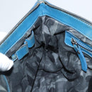 Jimmy Choo Studs Clutch Bag Leather Blue Silver Auth BA2456-18