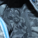 Jimmy Choo Studs Clutch Bag Leather Blue Silver Auth BA2456-12