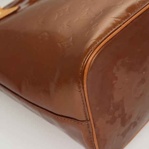 LOUIS VUITTON Monogram Vernis Houston Hand Bag Bronze M91122 LV Auth BA2464