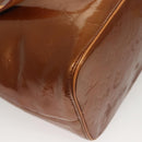 LOUIS VUITTON Monogram Vernis Houston Hand Bag Bronze M91122 LV Auth BA2464-16
