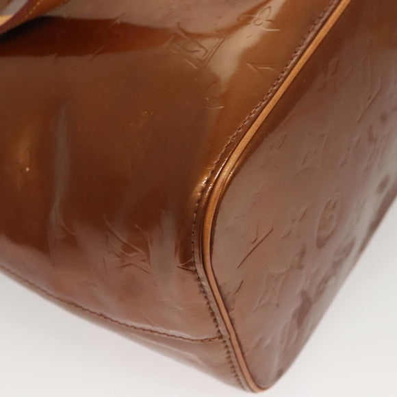 LOUIS VUITTON Monogram Vernis Houston Hand Bag Bronze M91122 LV Auth BA2464