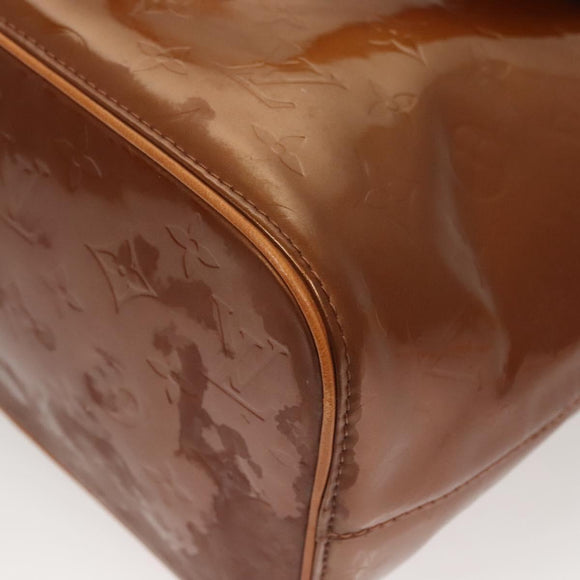 LOUIS VUITTON Monogram Vernis Houston Hand Bag Bronze M91122 LV Auth BA2464