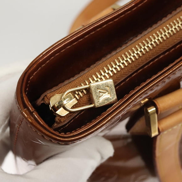 LOUIS VUITTON Monogram Vernis Houston Hand Bag Bronze M91122 LV Auth BA2464