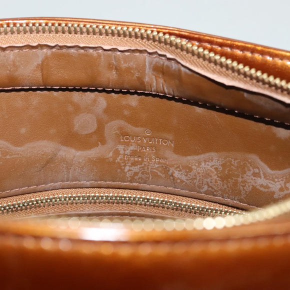 LOUIS VUITTON Monogram Vernis Houston Hand Bag Bronze M91122 LV Auth BA2464